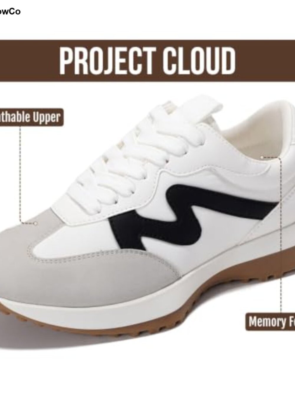 Lace Up Platform Canvas Sneakers Memory Foam Non-Slip Women's - Picture 2 of 6